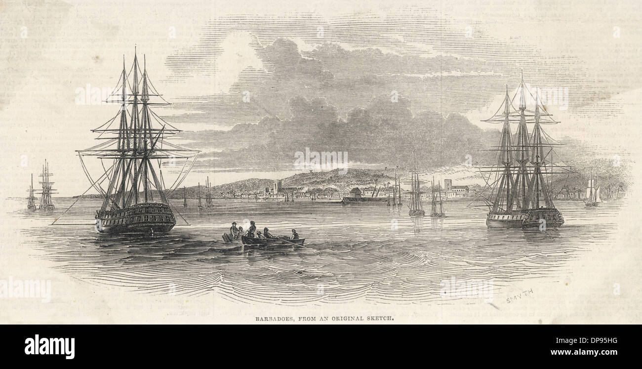 BARBADOS 1845 Stock Photo
