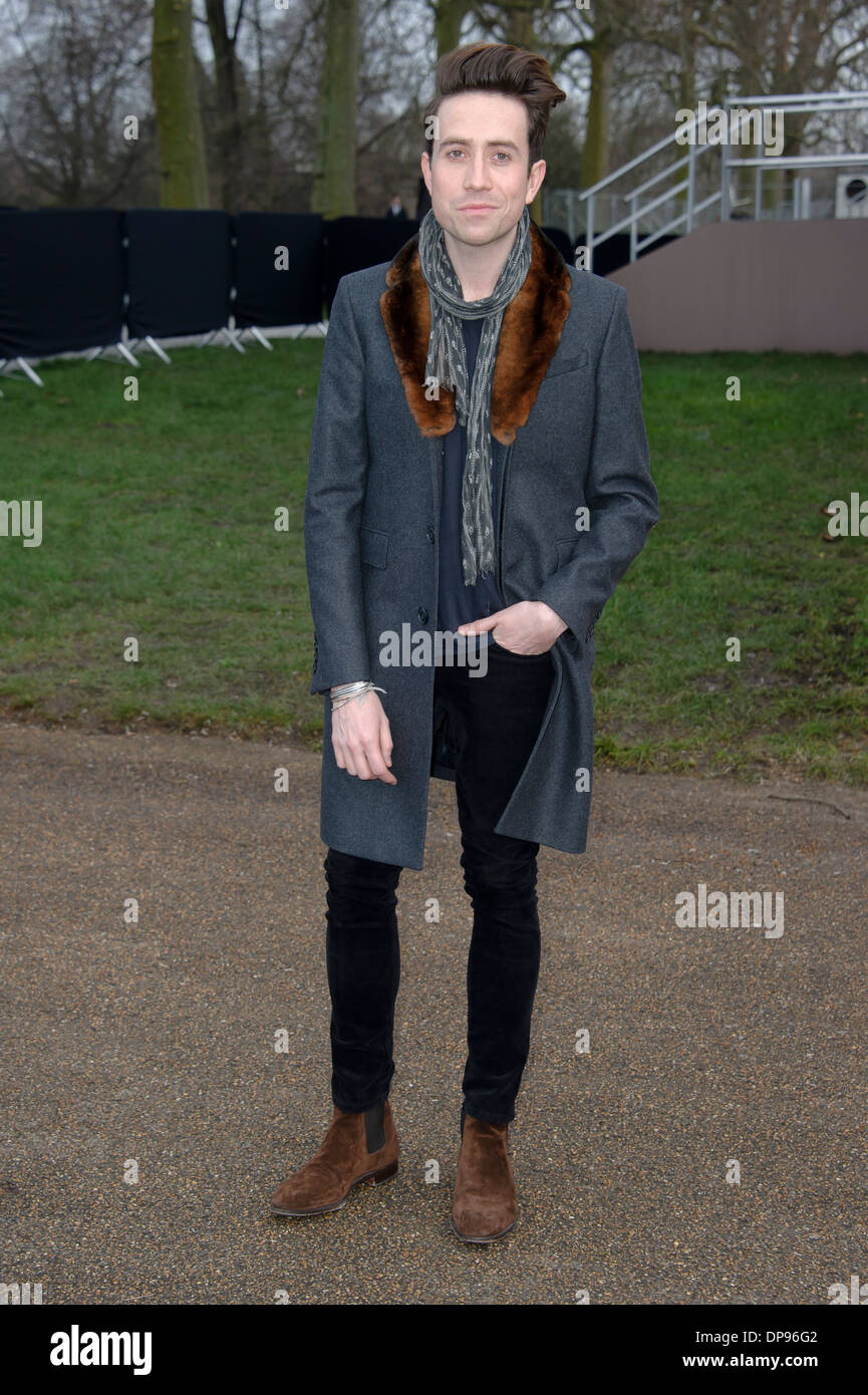Nick Grimshaw arrives for Burberry Prorsum London Collections: Men AW14, in London, Wednesday, Jan. 8, 2014. Stock Photo