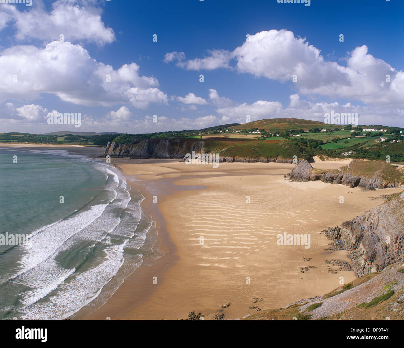 Gower Three cliffs bay on the gower peninsula hi-res stock photography and ...