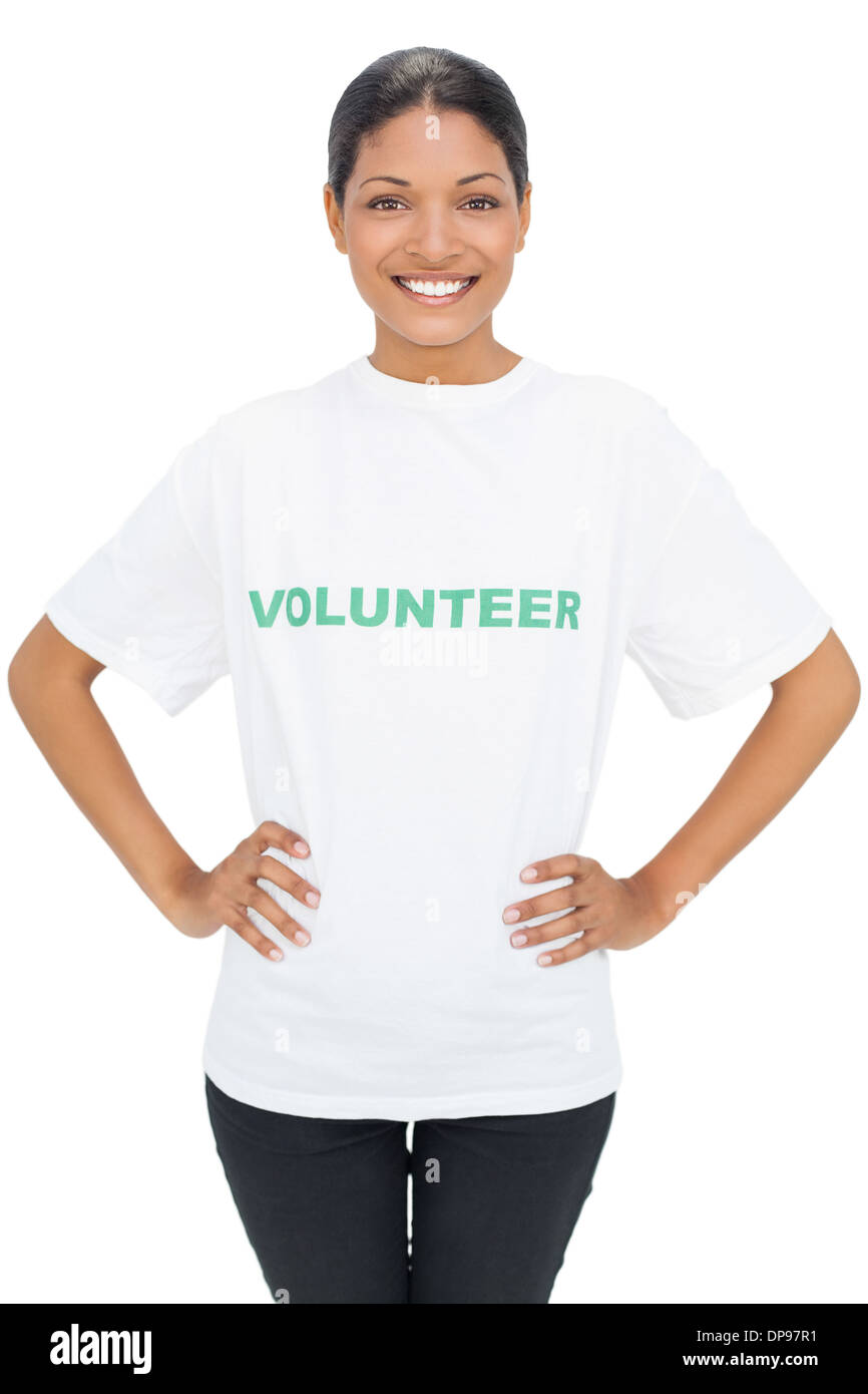 Happy model wearing volunteer tshirt posing Stock Photo