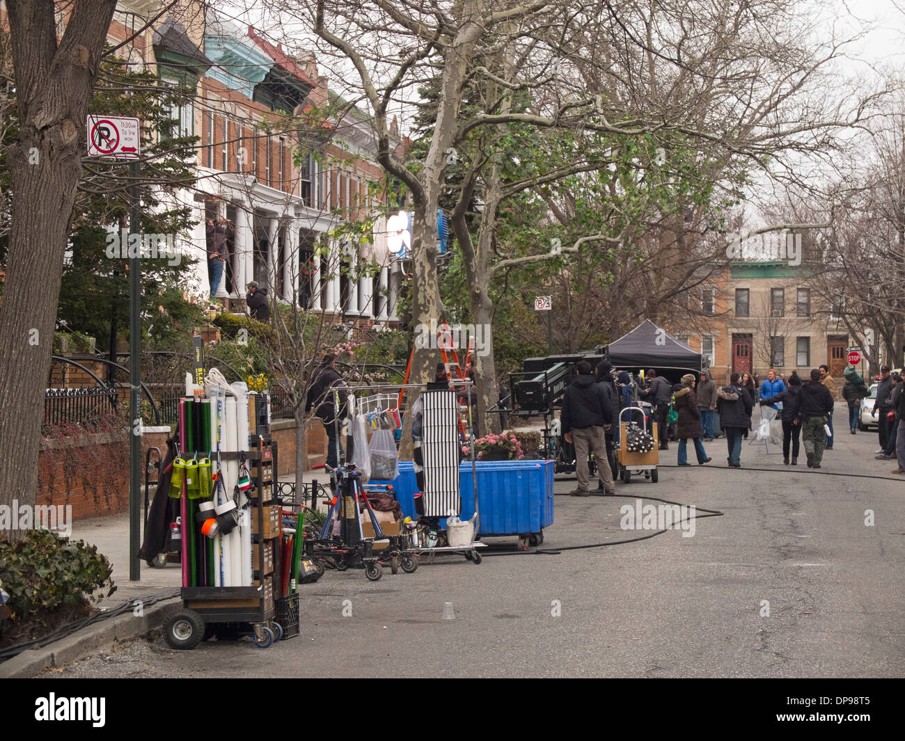 movie production set in Brooklyn New York City Stock Photo