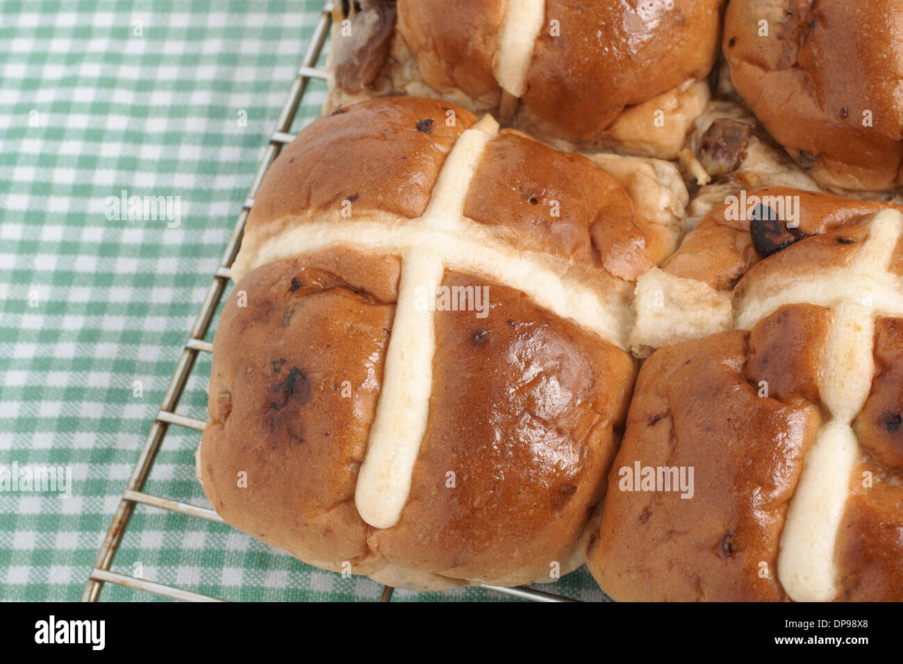 Hot Cross Buns traditionally eaten hot or toasted during Lent Stock