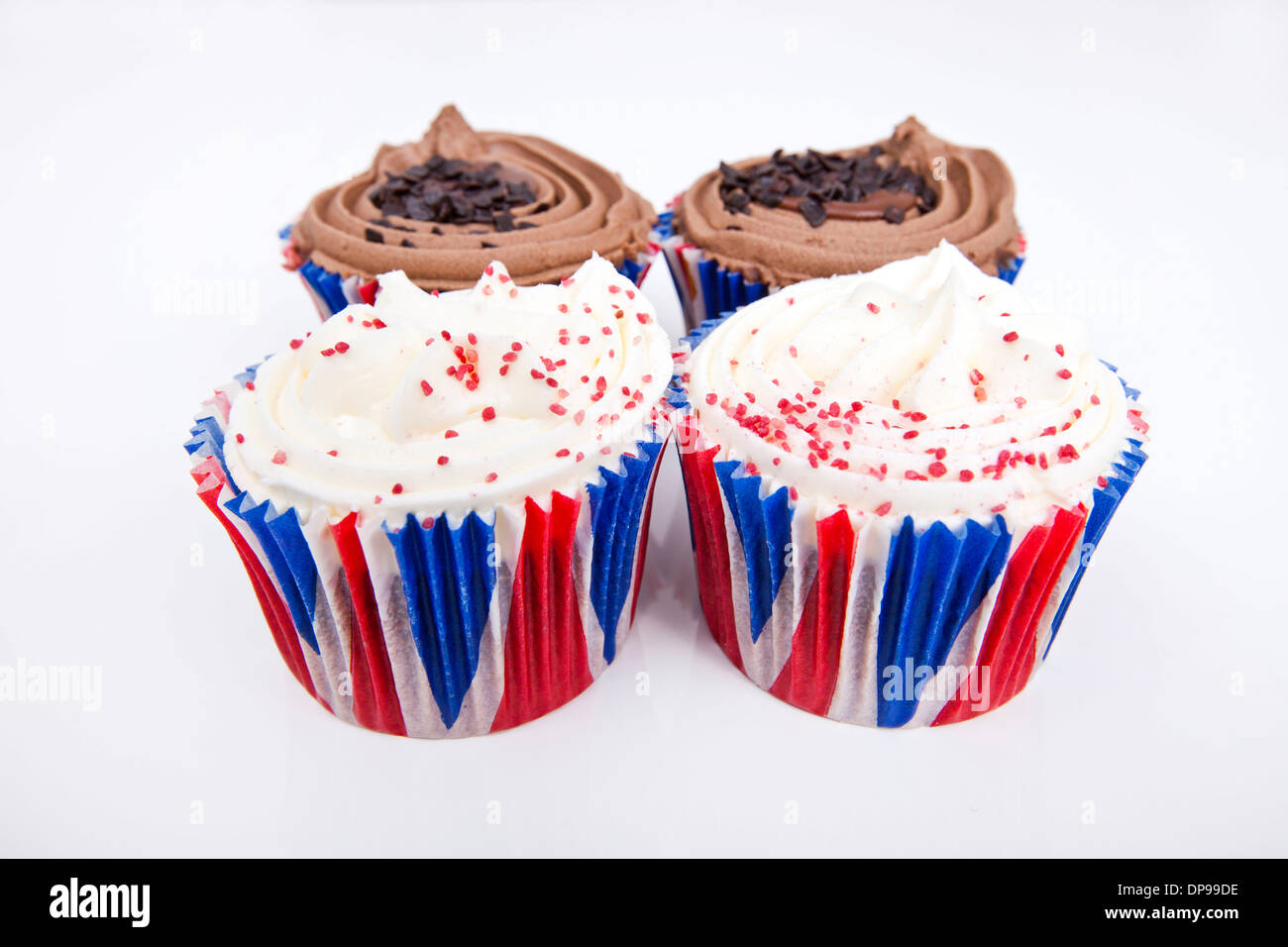 Various Union Jack cupcakes against white background Stock Photo Alamy