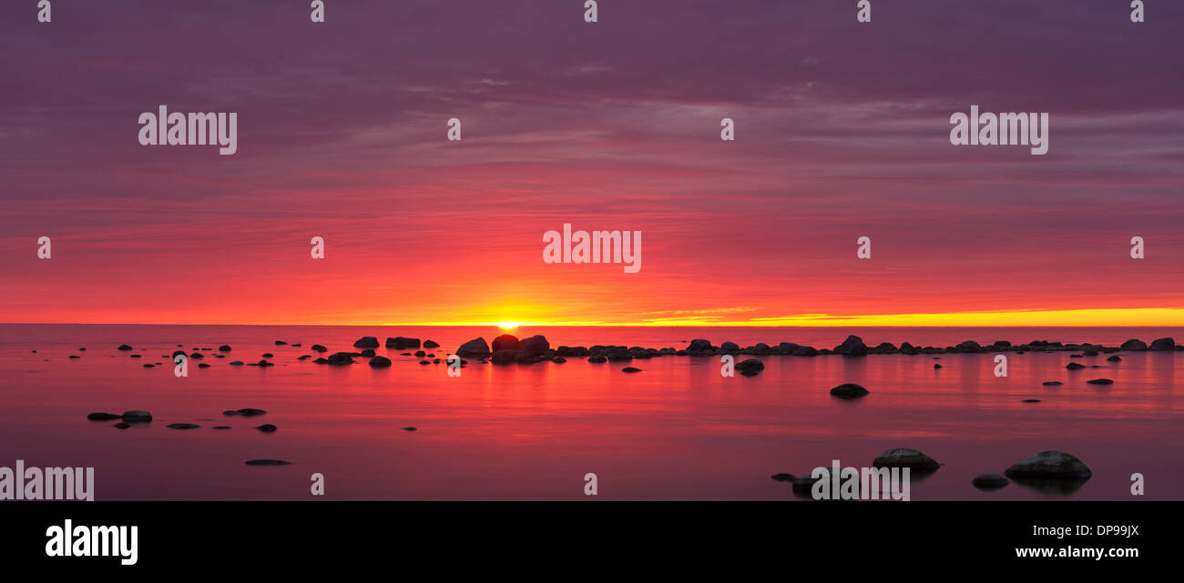 Beautiful sunset at sea Stock Photo - Alamy