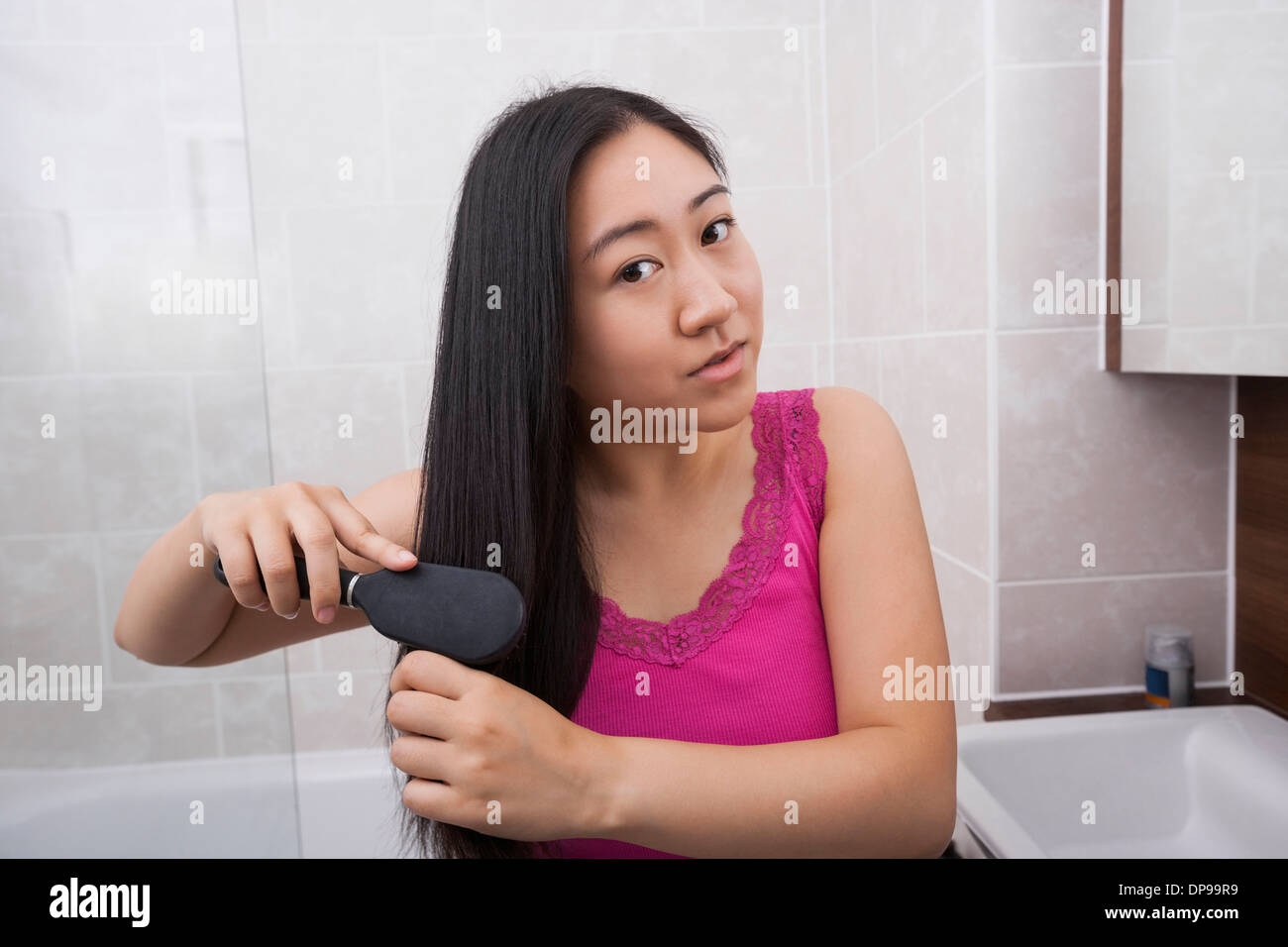 Indian Woman Brushing Hair Stock Photos Indian Woman Brushing