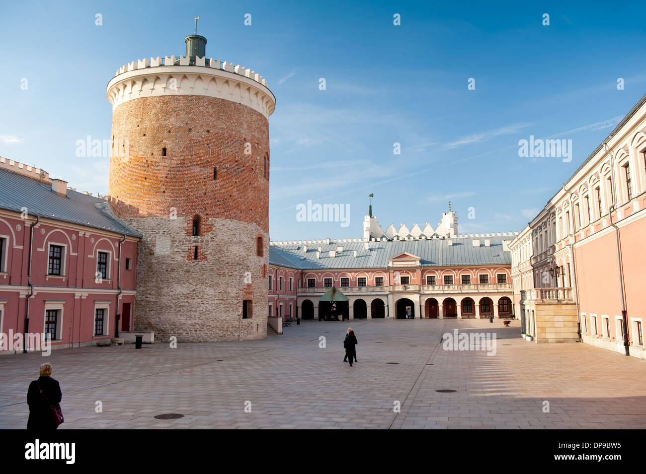 visiting courtyard and tower of Lublin Castle Stock Photo