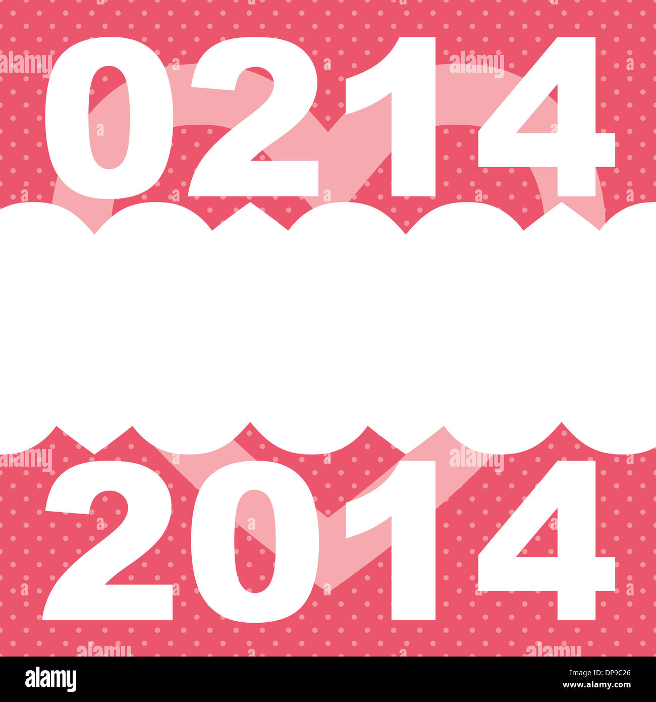 Valentine's Day 0214 and 2014 as pink illustration, close up Stock Photo