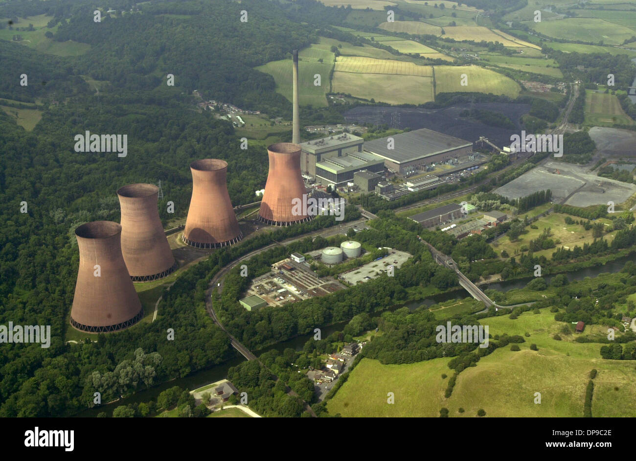 Aerial view Ironbridge Power Station in Shropshire Uk Stock Photo