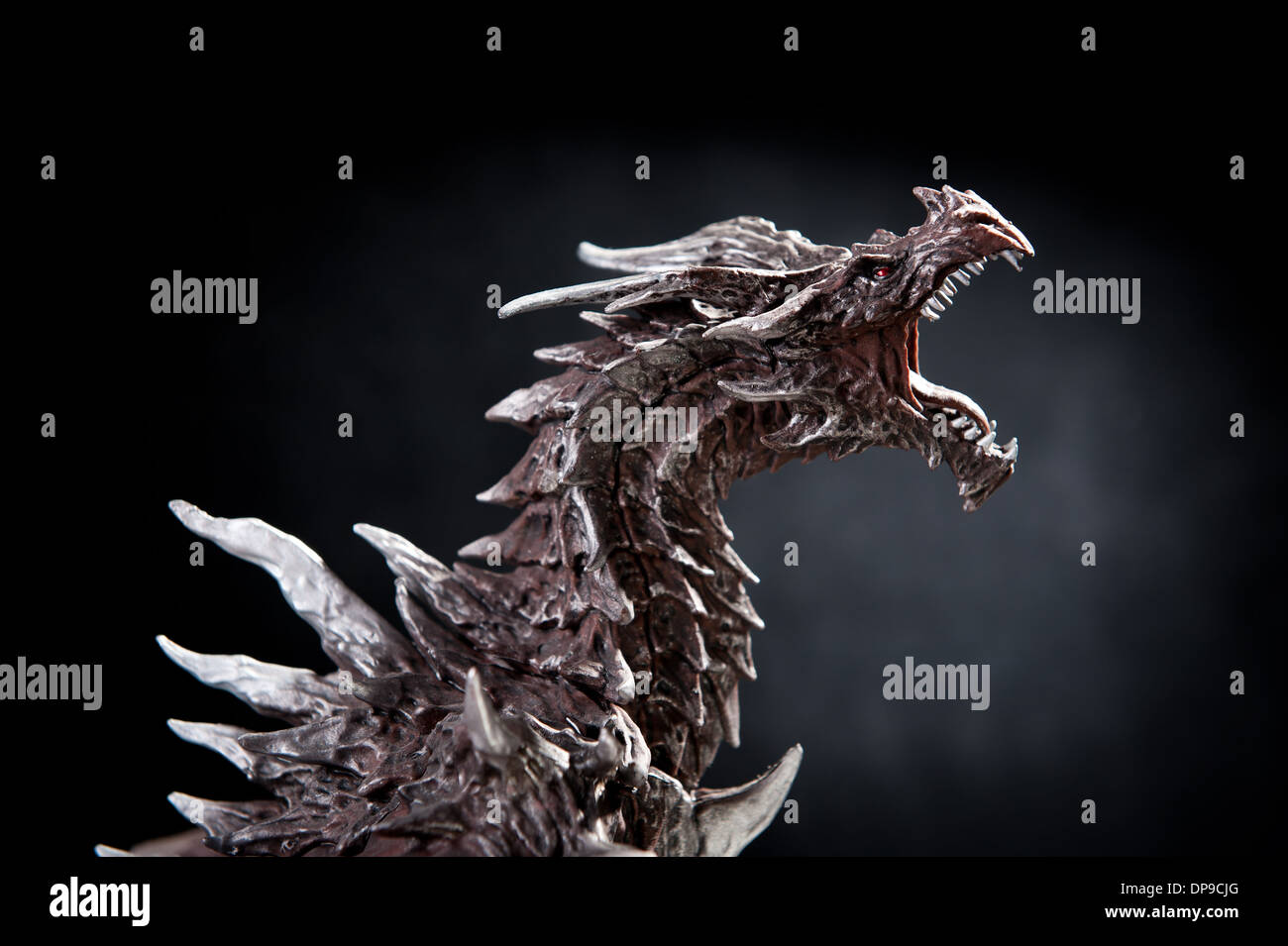 Alduin dragon portrait from Skyrim game Stock Photo