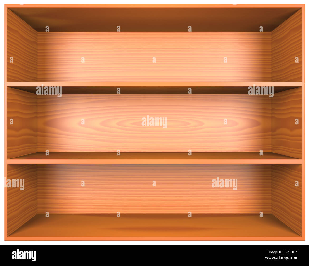 Wooden shelves with empty racks isolated on white background Stock ...