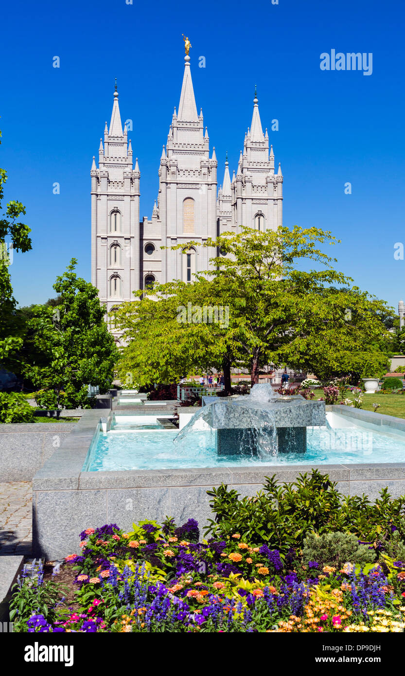 Salt Lake Temple, Temple Square, Salt Lake City, Utah, USA Stock Photo