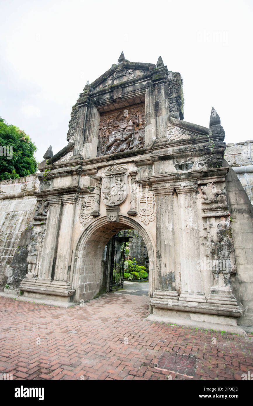 Entrance to Fort Santiago in the Intramuros  Manila  Philippines Stock Photo