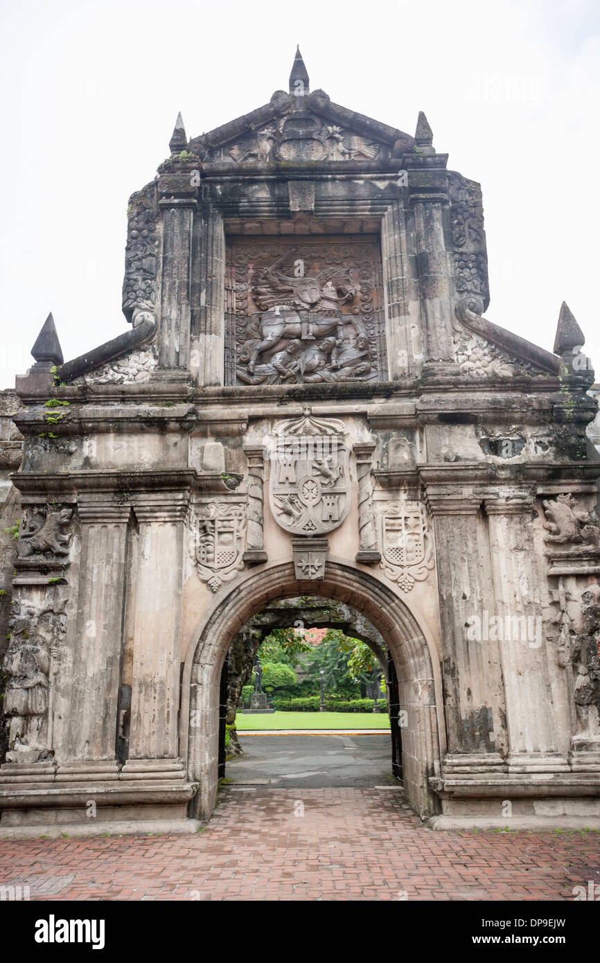 Entrance to Fort Santiago in the Intramuros  Manila  Philippines Stock Photo