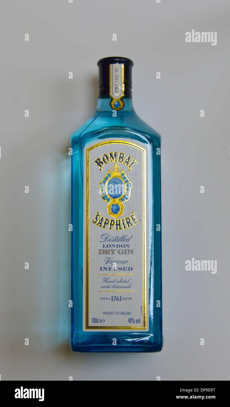 Bombay Sapphire distilled London dry gin. Vapour infused. Stock Photo