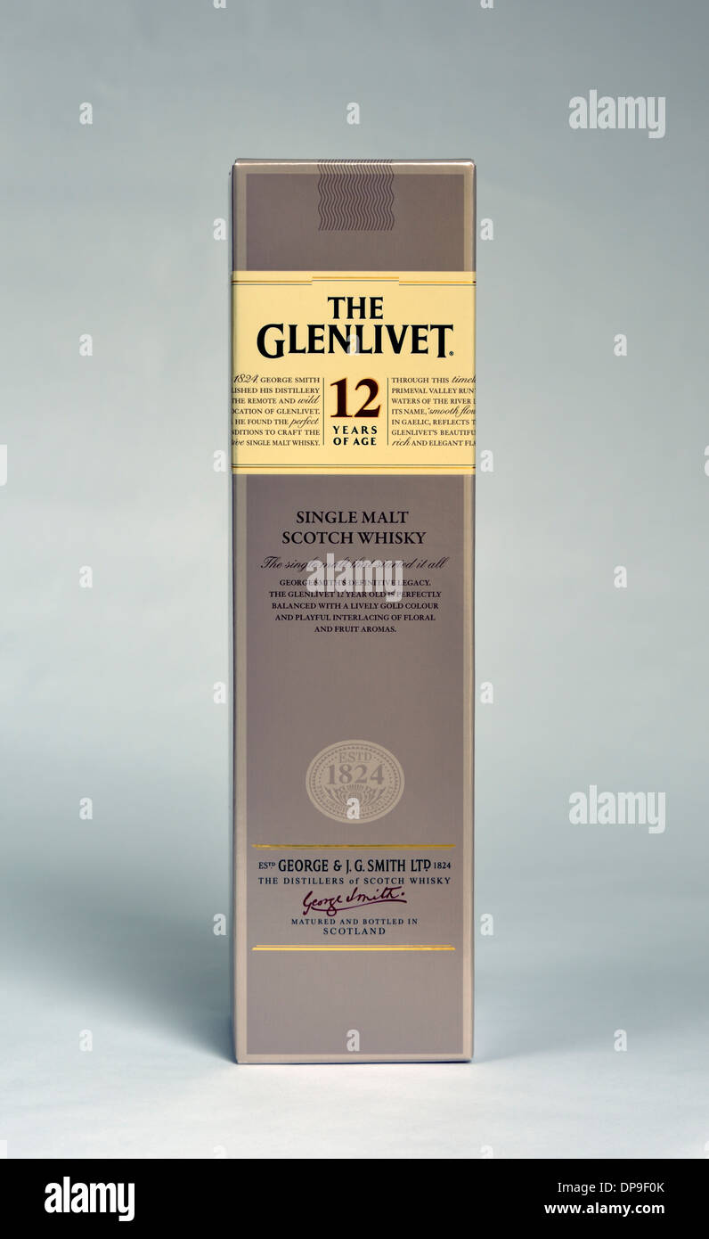 The Glenlivet, single malt Scotch Whisky. 12 years of age. & J.G