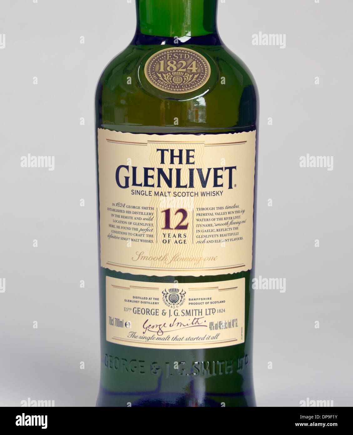 The Glenlivet, single malt Scotch Whisky. 12 years of age. & J.G