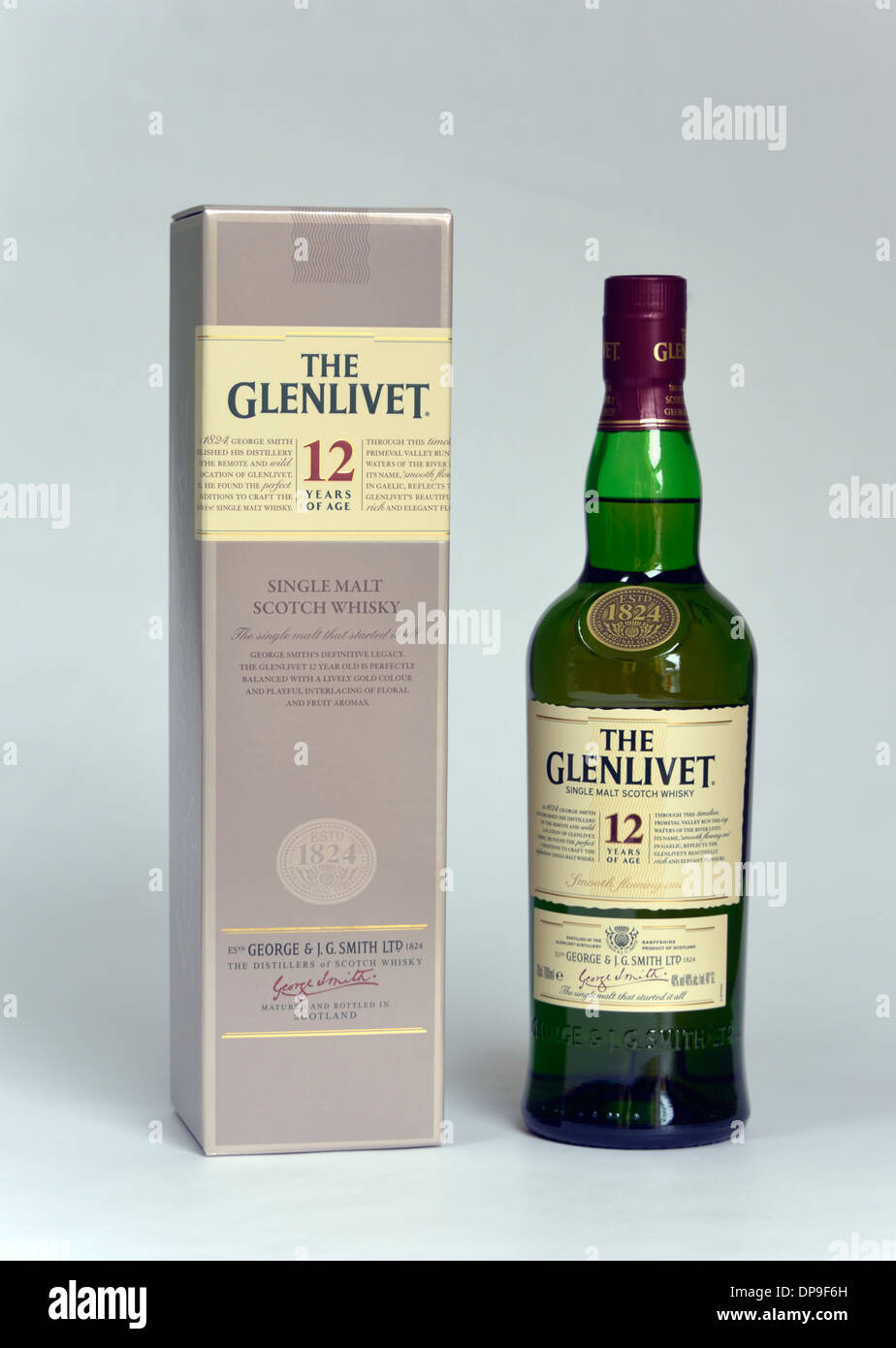 The Glenlivet, single malt Scotch Whisky. 12 years of age. & J.G