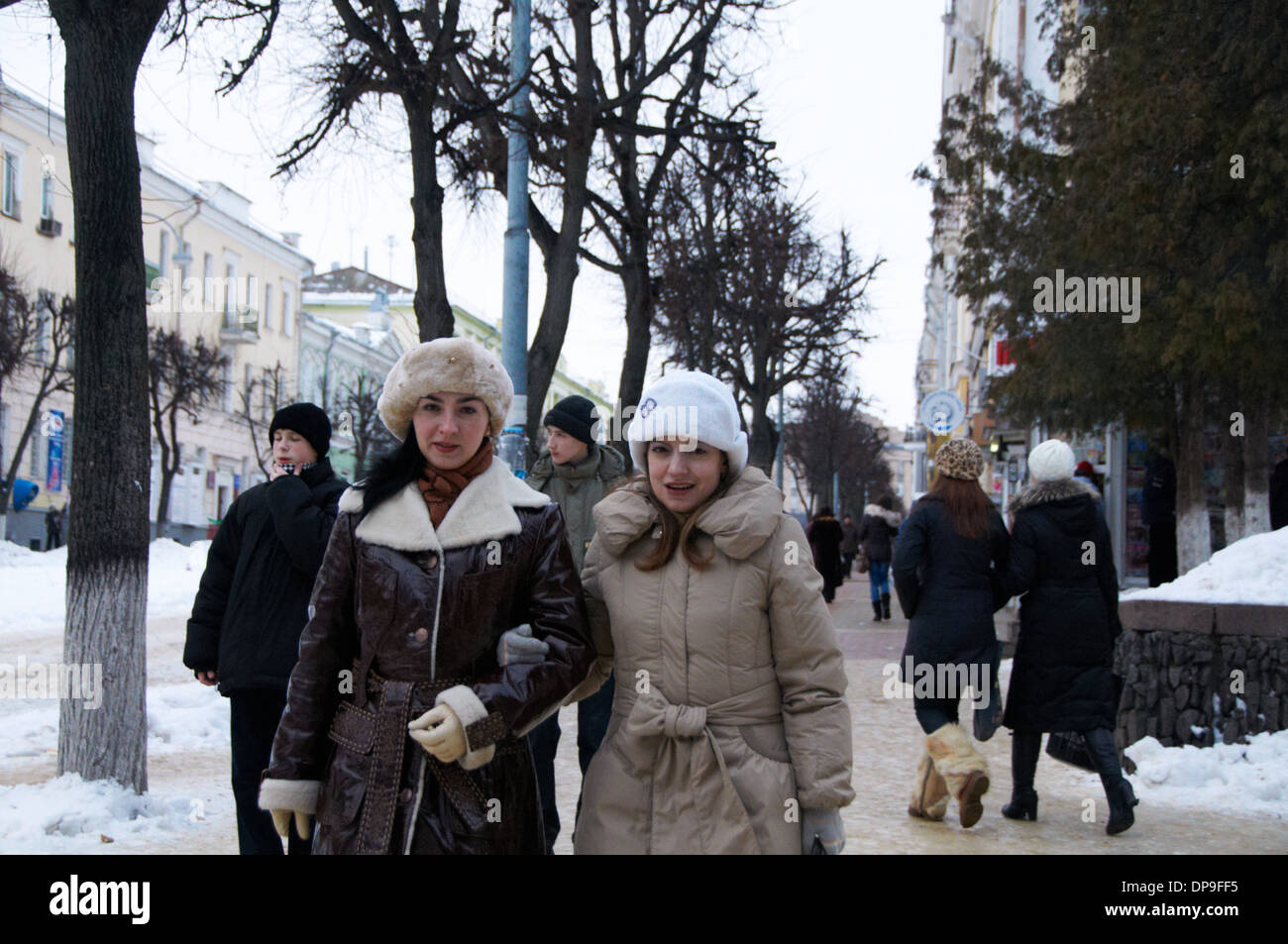 Russian female pedestrians in Oryol, Russia Stock Photo