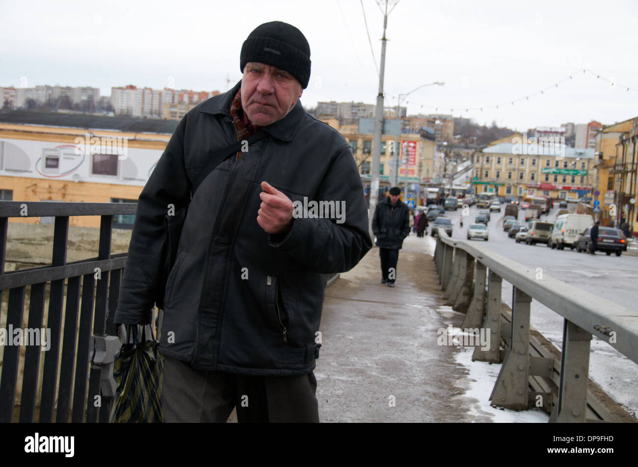 Russian pedestrian in Smolensk, Russia Stock Photo