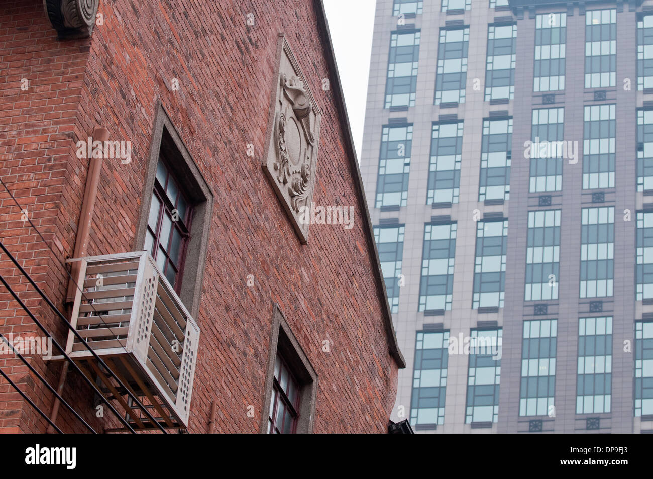 House in Shikumen area - traditional Shanghainese architectural style combining Western and Chinese styles in Shanghai, China Stock Photo