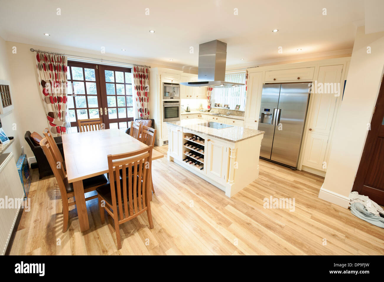 Modern House Kitchen Diner Dining Room Spacious Stock Photo