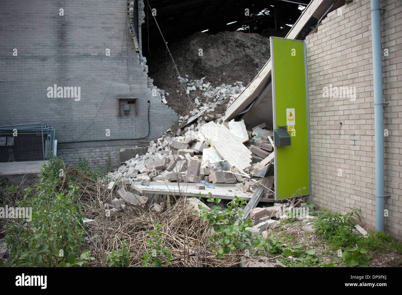 Building Wall Gable End Structural collapse Stock Photo