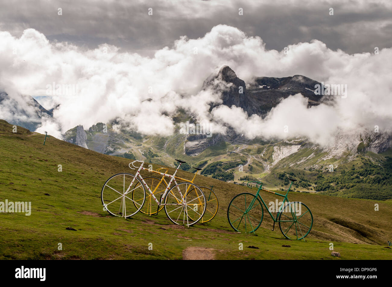 View from the Col d'Aubisque towards Pic de la Latte de Bazen in the French Pyrenees Stock Photo