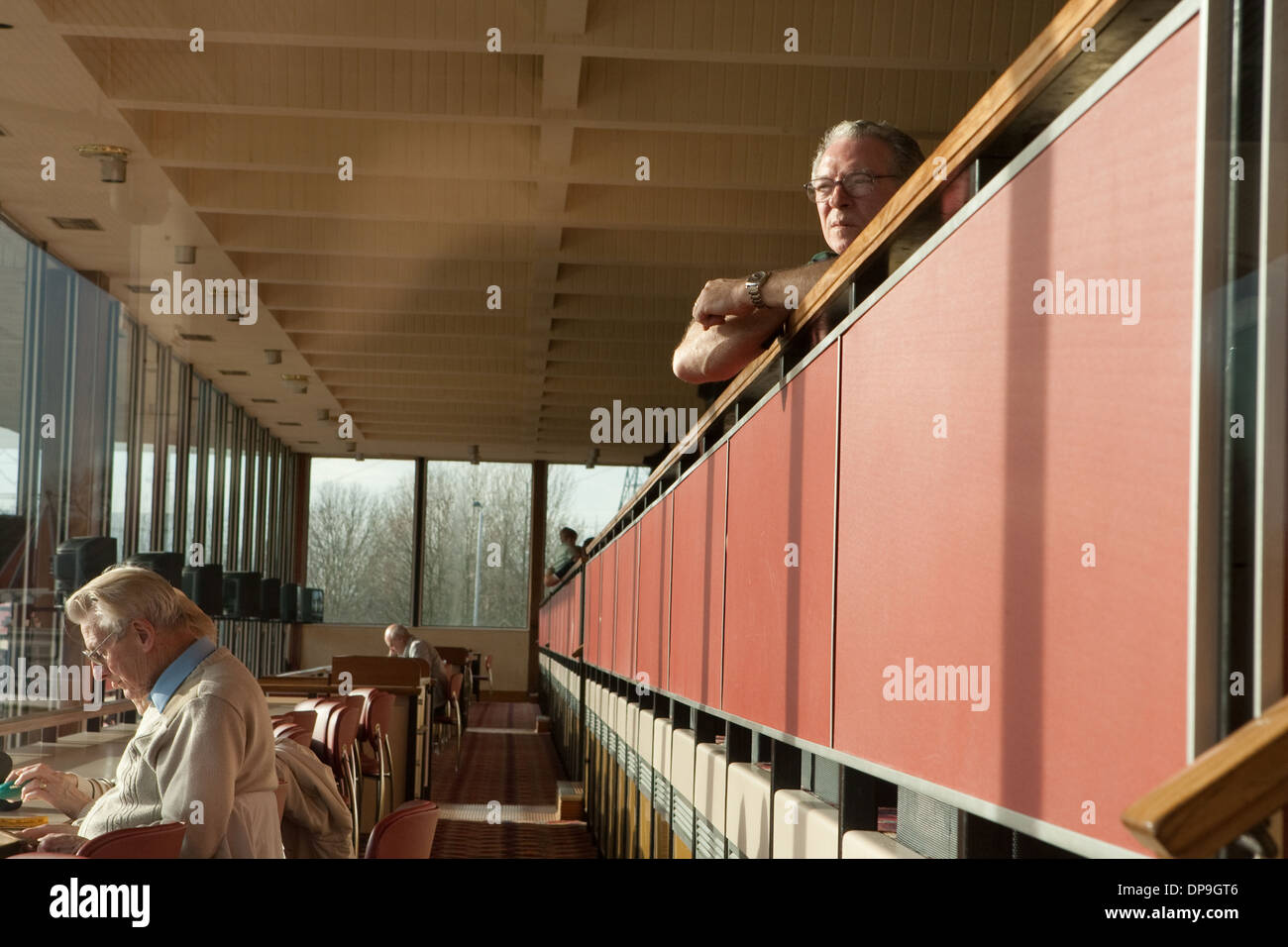 Punters Watching A Race At Walthamstow Stadium Greyhound Racing