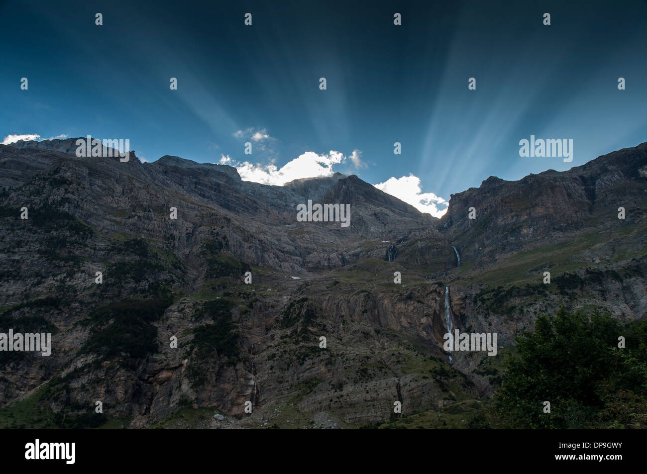 Waterfall in the Circo de Pineta at the end of the Valle de Pineta in ...