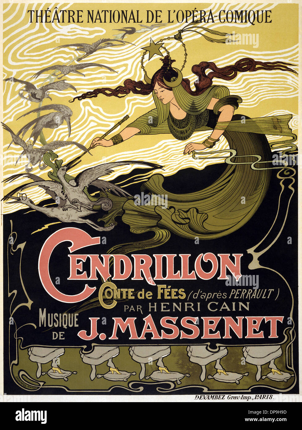 Cinderella, Émile Bertrand's poster for Jules Massenet's Cendrillon Stock Photo