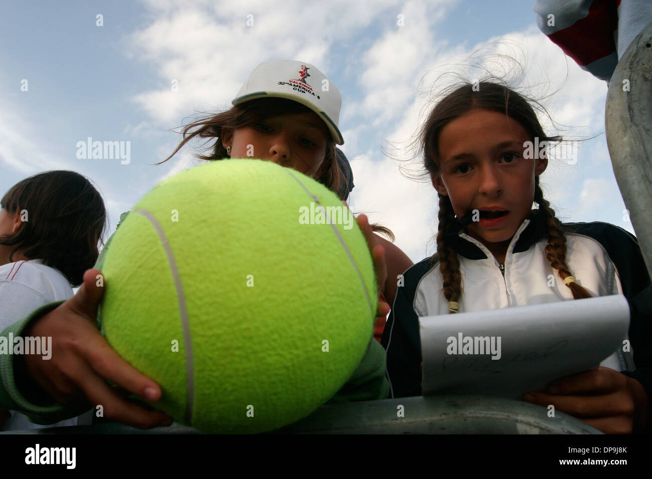 Spain´s tennis player Rafa Nadal fans seen during a match in the island of Majorca, Spain. Stock Photo