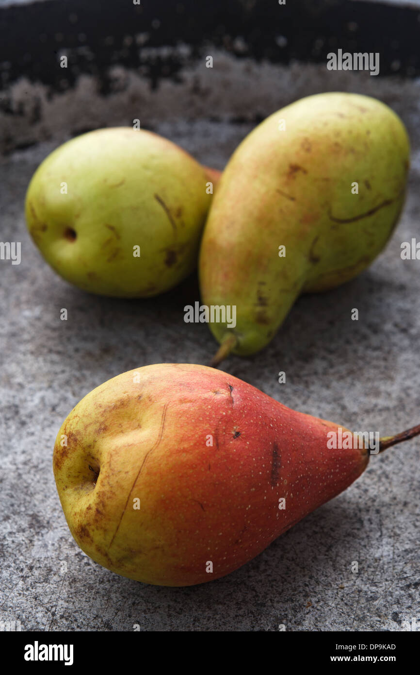 Three sweet pears Stock Photo