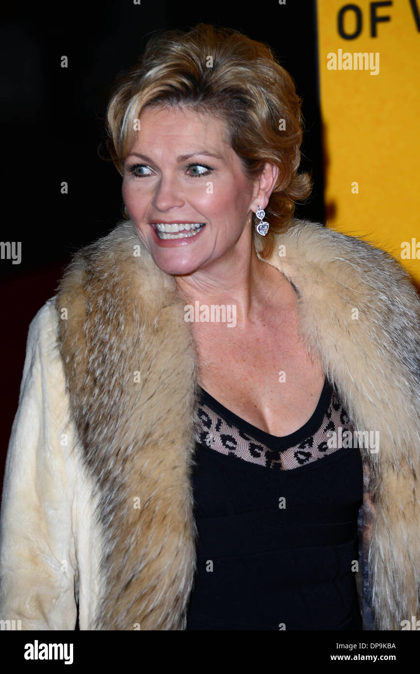 London, UK. 9th Jan, 2014. Fiona Fullerton arrives at the UK Premiere - the Wolf of Wall Street at Leicester Square in London, 9th January 2014. Credit:  See Li/Alamy Live News Stock Photo