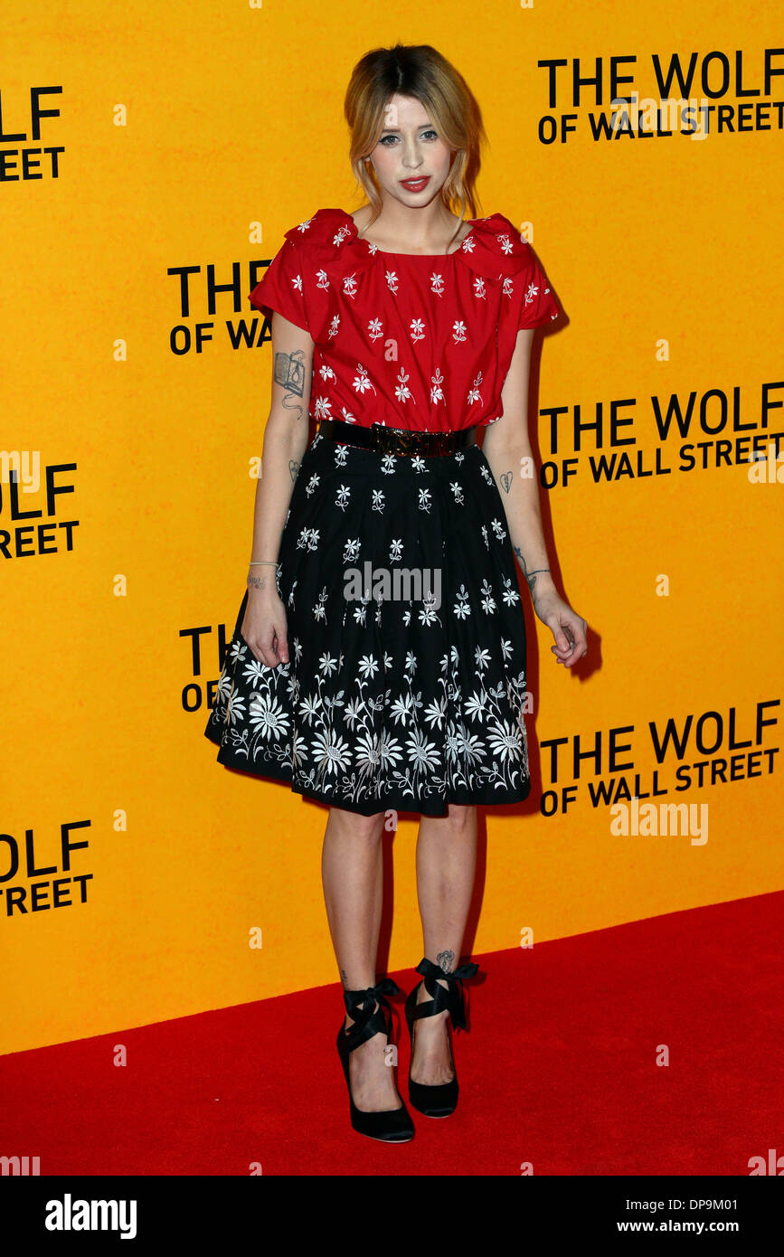 London, UK. 9th Jan, 2014. Peaches Geldof arrives at the UK Premiere - the Wolf of Wall Street at Leicester Square in London, 9th January 2014. Credit:  See Li/Alamy Live News Stock Photo