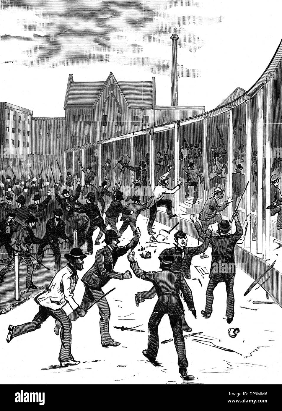 Lillie Bridge Sports Ground Riot, London Stock Photo