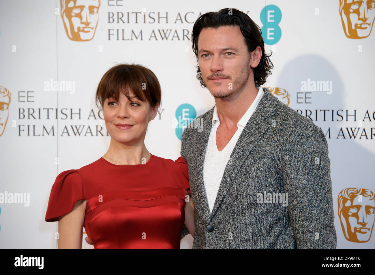 Helen McCrory and Luke Evans at the EE British Academy Film Awards Nominations announcement, in London, Wednesday, Jan. 8, 2014. Stock Photo