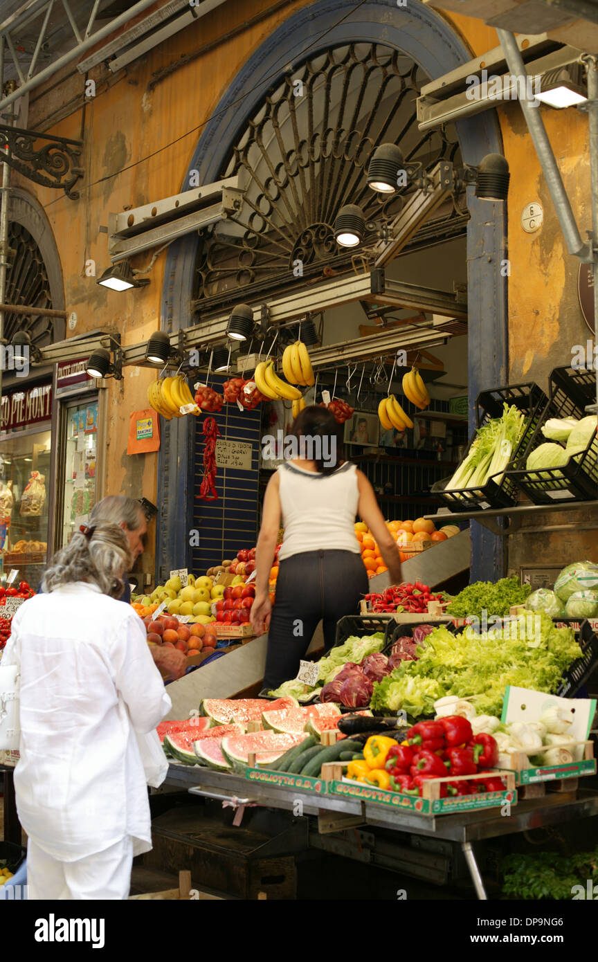 The Orefici Market in central Bologna, known as the gourmet capital of