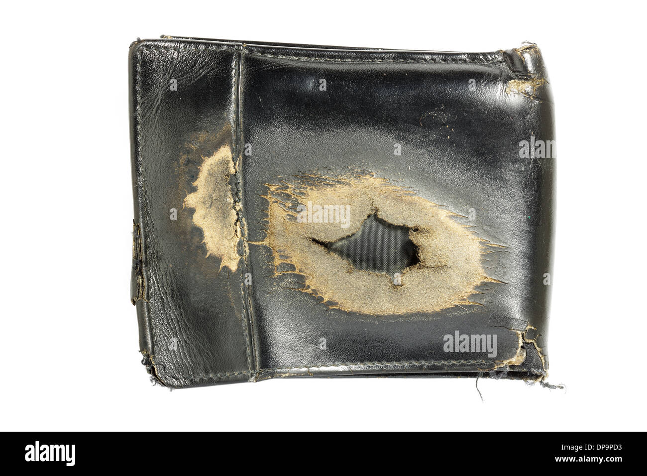 Old black leather wallet isolated Stock Photo Alamy