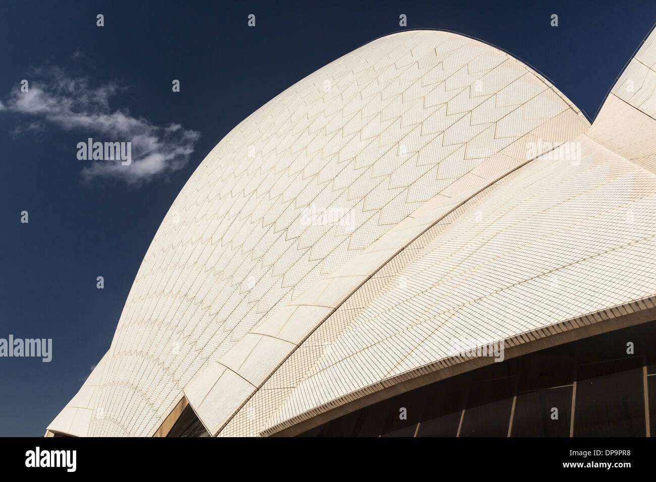 Architectural detail of the modern roof architecture of the Sydney Opera House, Australia Stock Photo