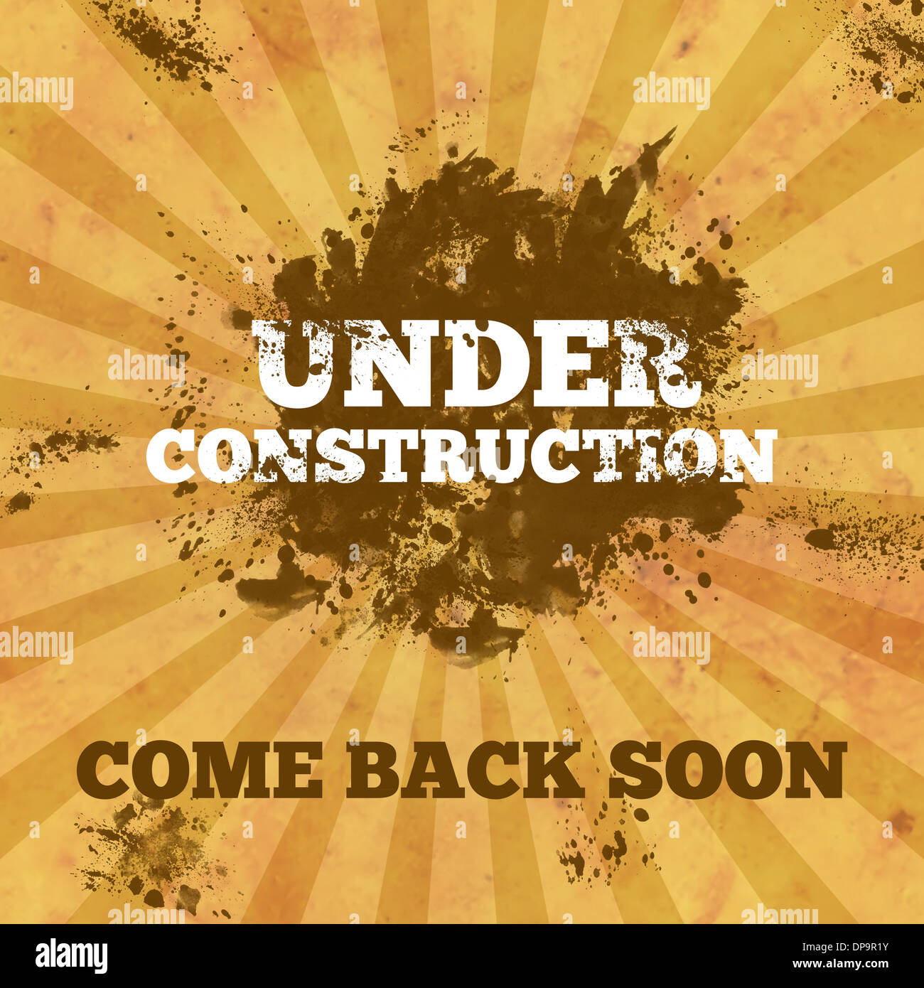 Under Construction - Brown Grunge and Blot Stock Photo