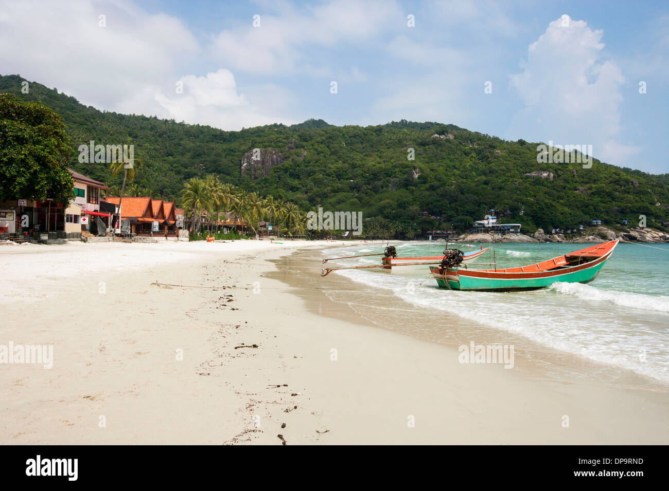 Fishing boats on beach  Koh Pha Ngan  Thailand Stock Photo