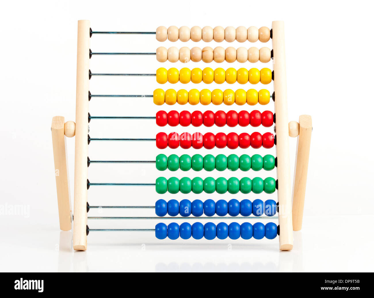 Colorful Wooden Abacus - Isolated on White Stock Photo