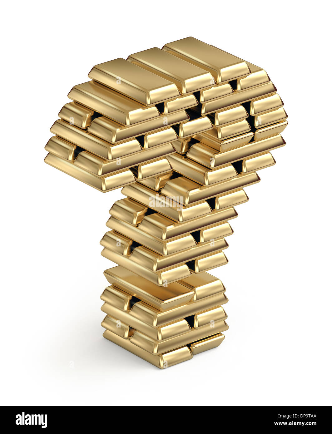 Question mark from gold bars 3d Stock Photo Alamy