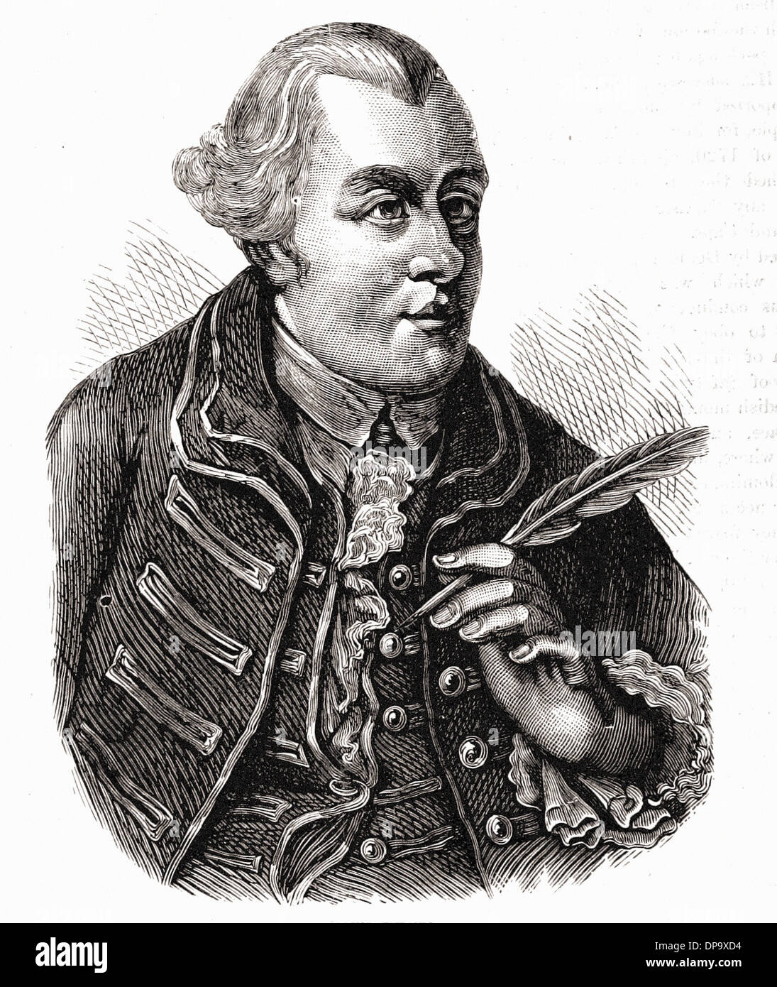 Portrait of John WILKES - British engraving XIX th Century Stock Photo