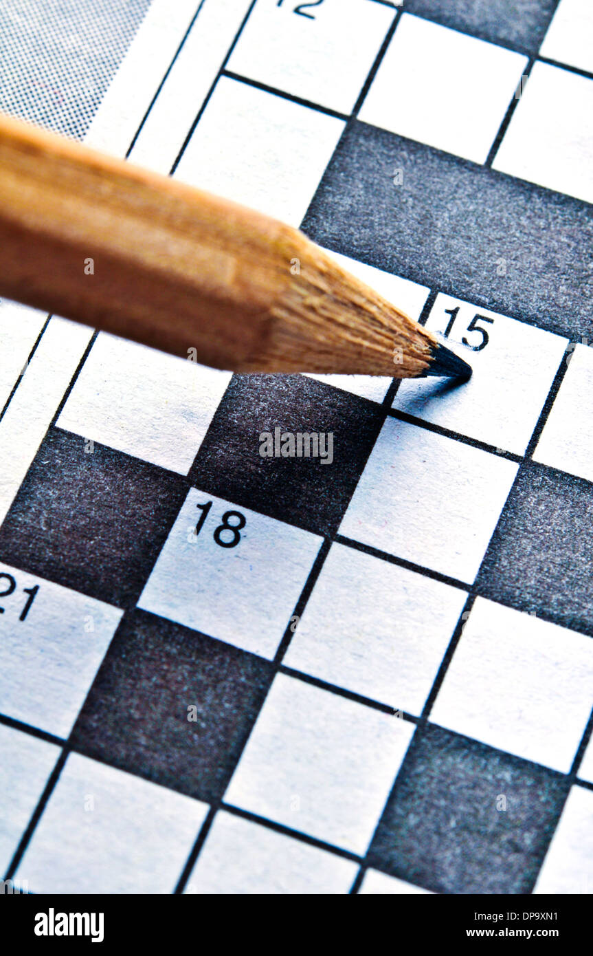 pencil and crossword Stock Photo Alamy