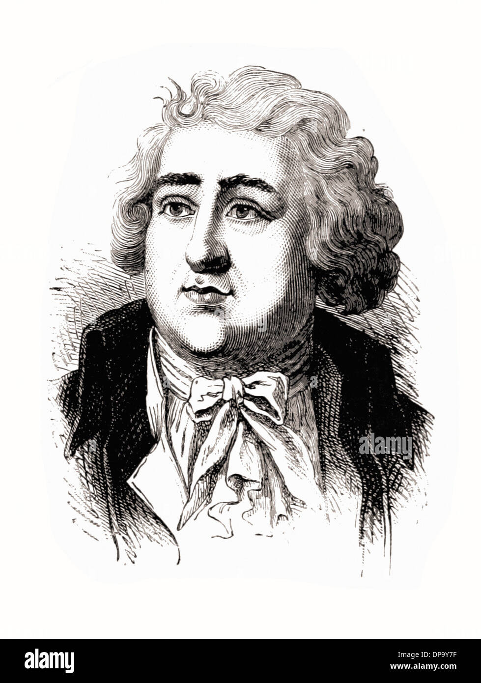 Portrait of Charles James Fox - British engraving XIX th Century Stock Photo