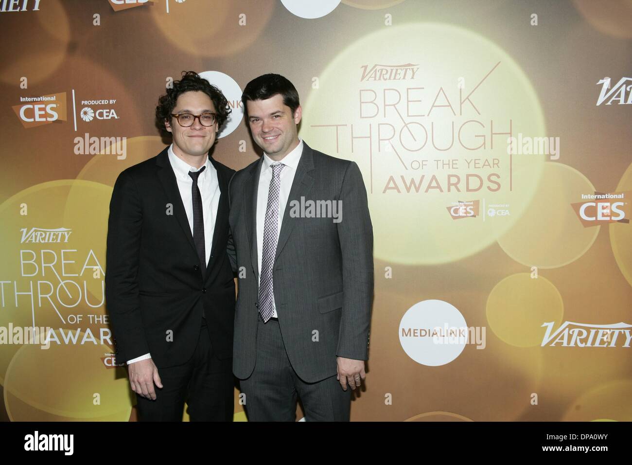 Las Vegas, NV, USA. 9th Jan, 2014. Phil Lord, Chris Miller at arrivals for Variety’s 2014 Breakthrough of the Year Awards, LVH Theater, Las Vegas, NV January 9, 2014. Credit:  James Atoa/Everett Collection/Alamy Live News Stock Photo