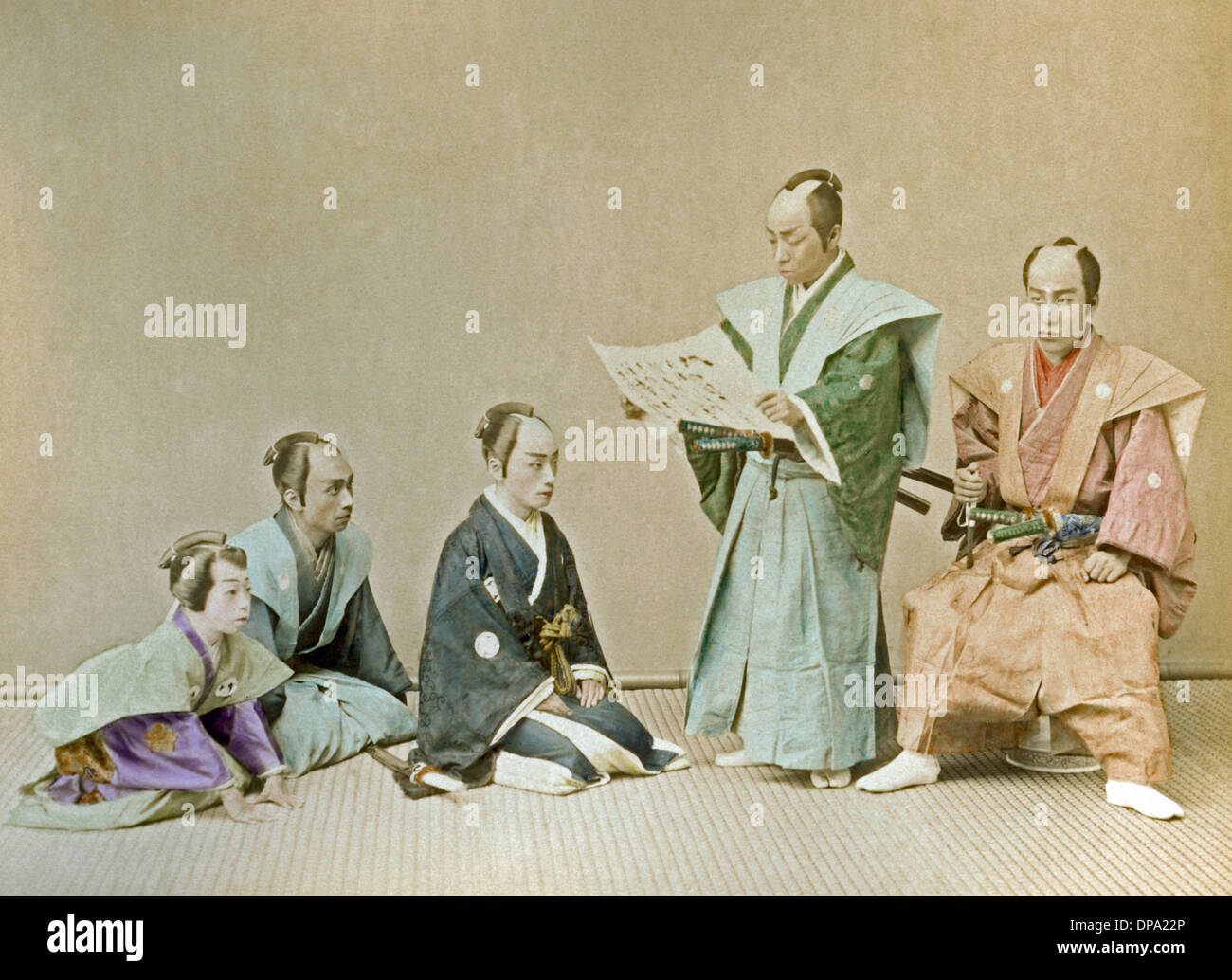 Japanese Actors, sentence of Harakiri Stock Photo