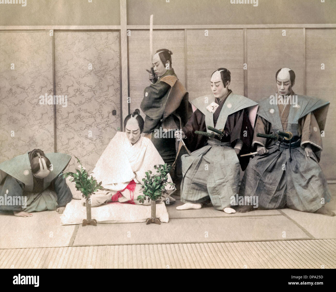 Hari-kiri,  (seppuku), staged Stock Photo
