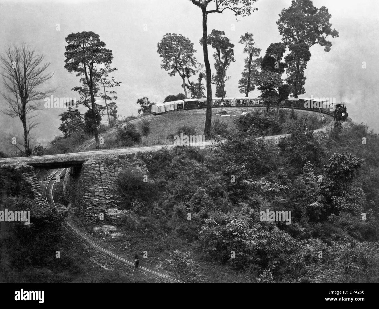 Chinbatti Loop, Darjeeling Railway, India Stock Photo
